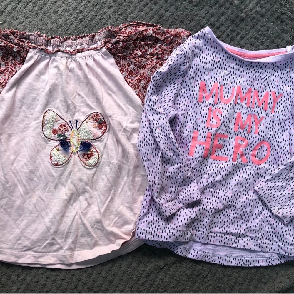 Next Kids Pajama Tops - Pink and Purple